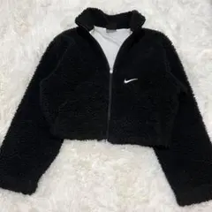 【a4659】NIKE ボアフリースジャケット ブラック ショート丈 S