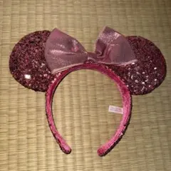 ディズニーカチューシャ ピンク スパンコール