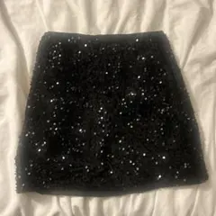 スパンコール黒タイトスカート