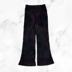 プリーツデザイン ワイドパンツ ブラックブラウン　y2k