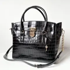 【極美品】MICHAEL KORS 2way トートバッグ HAMILTON 黒
