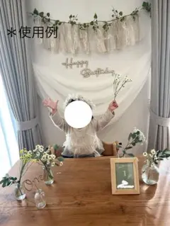 1歳バースデー飾り　リボンクラウン&ガーランド&ケーキトッパーなど５点セット