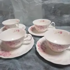 ノリタケ　桜ティーカップ・ソーサー　4セット