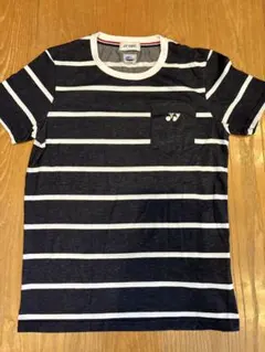 YONEX 紺×白ボーダーTシャツ ユニSサイズ