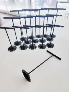 【黒 計16個】T字型ピアススタンド