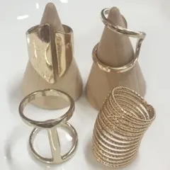 ファッションリング/指輪 デザイン ゴールド 4点セット