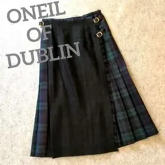 ONEIL OF DUBLIN キルトプリーツラップスカート チェック GB8