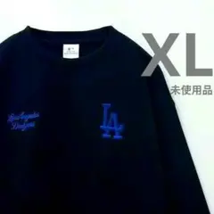【未使用品・XL】MLB◎ドジャース◎ロングT◎刺繍ロゴ◎黒のサムネイル