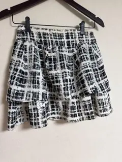 【美品】titty&Co.ティティアンドコー ティアードミニスカートチェック Sのサムネイル