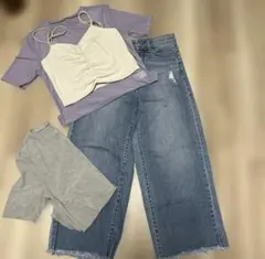 GU♡3点セット シアーTシャツ×2 ビスチェ