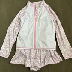 TOPVALU 花柄ワンピース水着 ラッシュガード 120