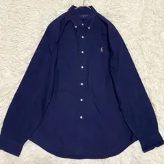 【美品✨】ラルフローレン BD 長袖シャツ カラーポニー刺繍 紺 L
