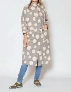 チャイハネ yul ストライプ＆ドット ビッグシルエットワンピース