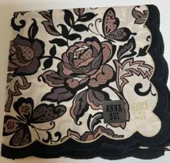 ANNA SUI バラ　大判ハンカチ 茶　黒