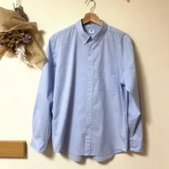 UNIQLO ユニクロ　ボタンダウン　ブロードシャツ　L ブルー　460980