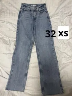【ZARA】ストレートデニムパンツ ライトブルー 32
