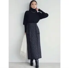 anuansアニュアンス ツイードタイトスカート　ブラック　Sサイズ