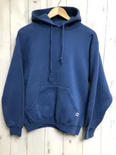90s US古着 RUSSELL スウェット パーカー 無地 ブルー s20