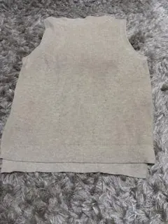 【HEART MARKET】ベージュ ニットベスト スカラップヘム　サイズF