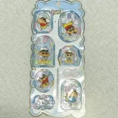 新品　クレヨンしんちゃん　ステンドグラスシール　ブルー　立体シール