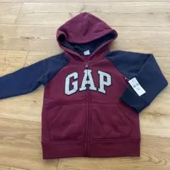 【処分特価】GAP フード付きジップアップパーカー 3歳 バーガンディ