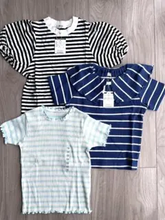 ☆新品☆女の子 半袖ボーダーTシャツ 3枚セット♪130cm アプレレクール他