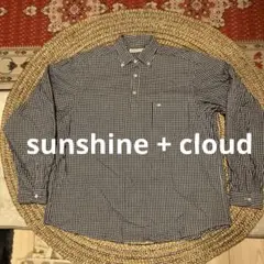 SUNSHINE+CLOUD 長袖シャツ ネイビーギンガムチェック サイズ1