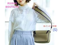 【新品】RUIRUE BOUTIQUE オーガンジーレース付きブラウス(S)