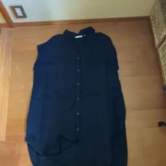 ユニクロ紺のノースリーブシャツワンピース再再値下げ✨️