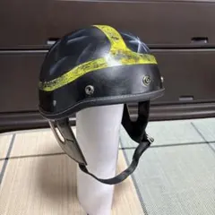 カスタムペイントヘルメット半キャップヒョウ柄アニマル柄rady金レディ