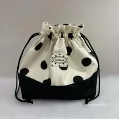 コインドット柄　お弁当袋　巾着袋 ハンドメイドのサムネイル