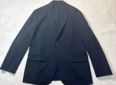 【美品】ユニクロ 感動ジャケット メンズ XL ネイビー コットンライク