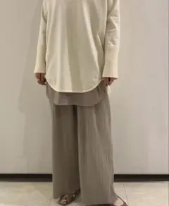 DouDou バックボタン　スキッパーシャツ　パンツ2枚セット