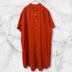 【大特価‼️】シャツ ブラウス トップス 長袖 ゆったり テロン素材 ノーカラー