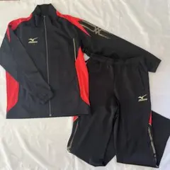 MIZUNO ミズノ ジャージ 上下セットアップ Mサイズ ブラック×レッド