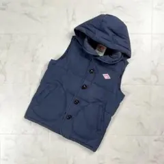 ダントン ビームスコラボ キルティングベスト フード 2way 紺 34*KD9