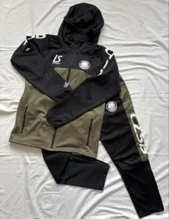 LUZeSOMBRAフード付きジャージ 上下Ｍ　ブラック/オリーブ