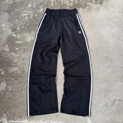 2000's adidas wide track pants black L