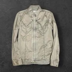 y2k 00s Archiveスタッズジップアップシャツジャケット Lサイズ