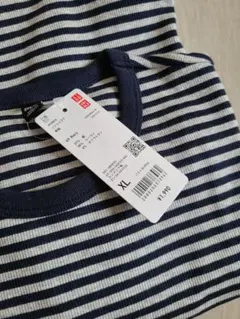 UNIQLOソフトリブクルーネックT 長袖新品タグ付きネイビーXL