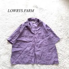 M5【ローリーズファーム】オープンカラーシャツ　半袖　シアー　むらさき　F