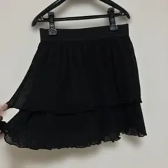 【新品】&by Pinky&Dianne 黒 プリーツ 2段 キレイめ スカートのサムネイル