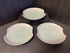 橘吉 たち吉 青磁 美山 銘々皿 3客揃 菓子皿 貫入皿