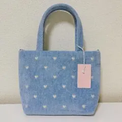 ラブラリーハート バッグ ライトブルー　トートバッグ　フェイラー　FEILER