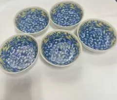 花柄デザインの皿5個セット