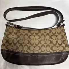 COACH コーチ シグネチャー　キャンバス　レザー　ショルダーバッグ
