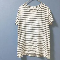 ジェイクルー 半袖 Tシャツ クルーネック ボーダー S 白 紺 綿100%