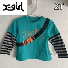 x-girl 長袖カットソー 2T ターコイズ