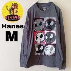 USA古着 Hanes　ロンT　M　グレー　ナイトメアビフォアクリスマスのサムネイル