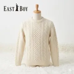 EAST BOY ケーブル編みニットセーター 9号 オフホワイト　M
